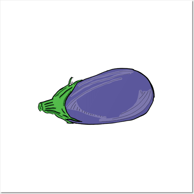 2021 04 vegetables digital painting l'aubergine Wall Art by Katherine Montalto